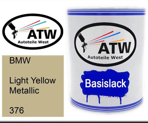 BMW, Light Yellow Metallic, 376: 1L Lackdose, von ATW Autoteile West.